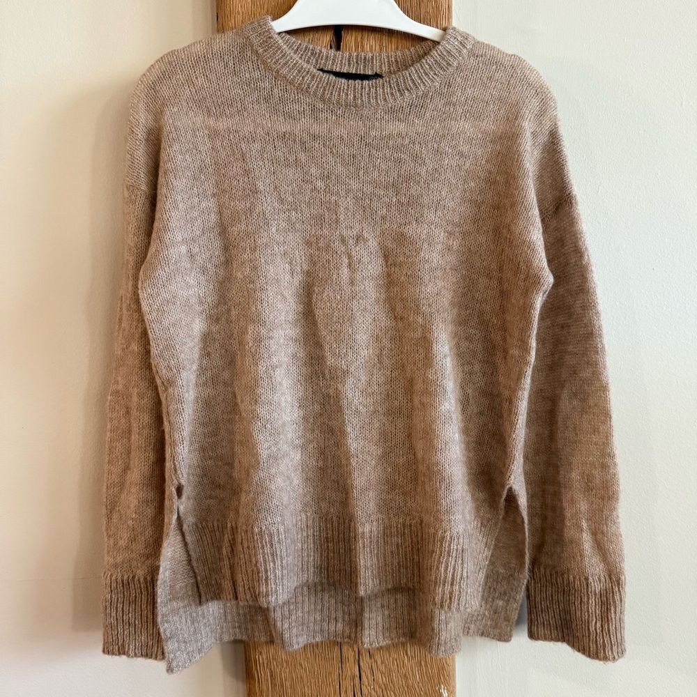 Jenni Kayne Wool/Alpaca Blend Crewneck Sweater - Tan XS